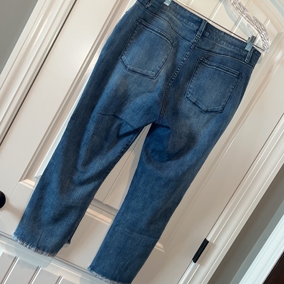 Kenneth Cole New York jeans Jess crop flare cute Raw step hem size 14 - Picture 7 of 12